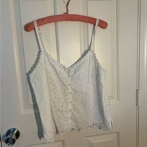 Abercrombie and Fitch white flower tank top. Size L